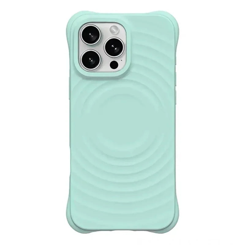 New Liquid Silicone Ripples Magnetic For MagSafe Phone case for iPhone 17 Air 16 15 14 13 Plus 17Pro Max Corrugated Soft Cover