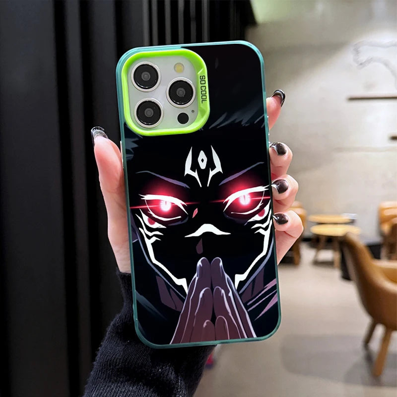 Cool Jujutsu Satoru Gojo Plating Hard Case for iPhone 17 Air 16 15 11 12 14 13 Pro Max XS X XR Plus 8 7 SE 2020 Shockproof Cover