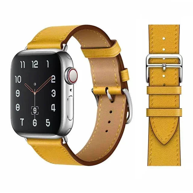 Genuine Leather Bracelet Strap For Apple Watch Band 45mm 49mm 41mm 44mm 42mm 46mm Leather Wristband iWatch Ultra 11 10 9 8 7 6 5