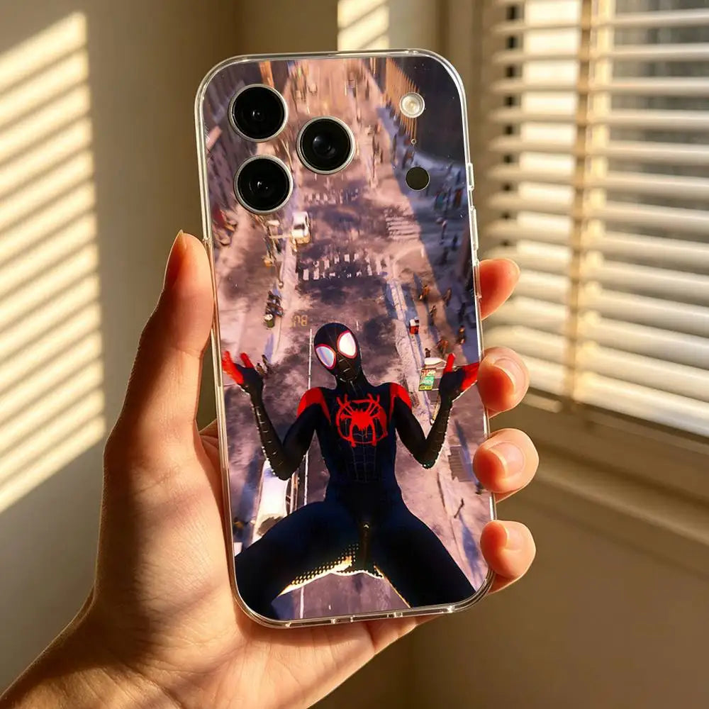 Classic-S-Spider-Man-S Phone Case For IPhone 17 16 15 14 Plus 13 12 11 Pro Max Phone Back Cover Transparent Shockproof Cover