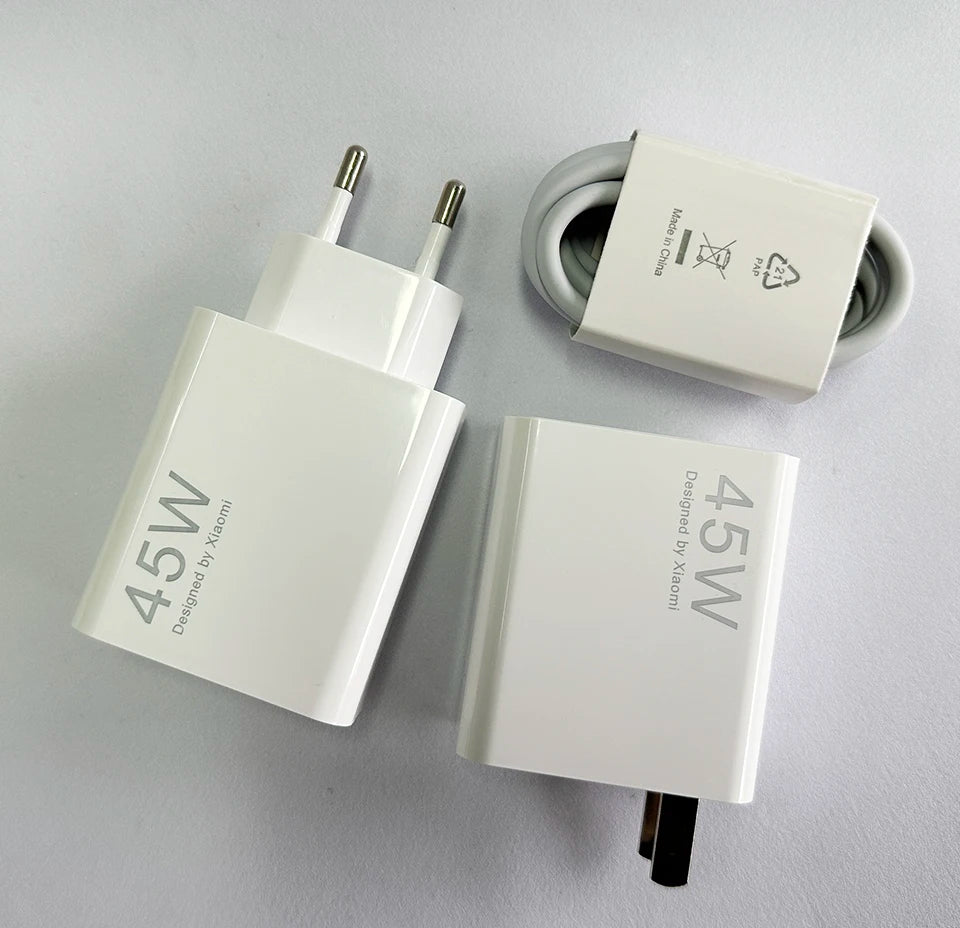 Oirginal XIAOMI 45W Charger Type C Turbo Charge Fast Charging Adapter Redmi Note 15 14 13 12 11 X Pro 10t Poco M7 X7 K40 Pad 6
