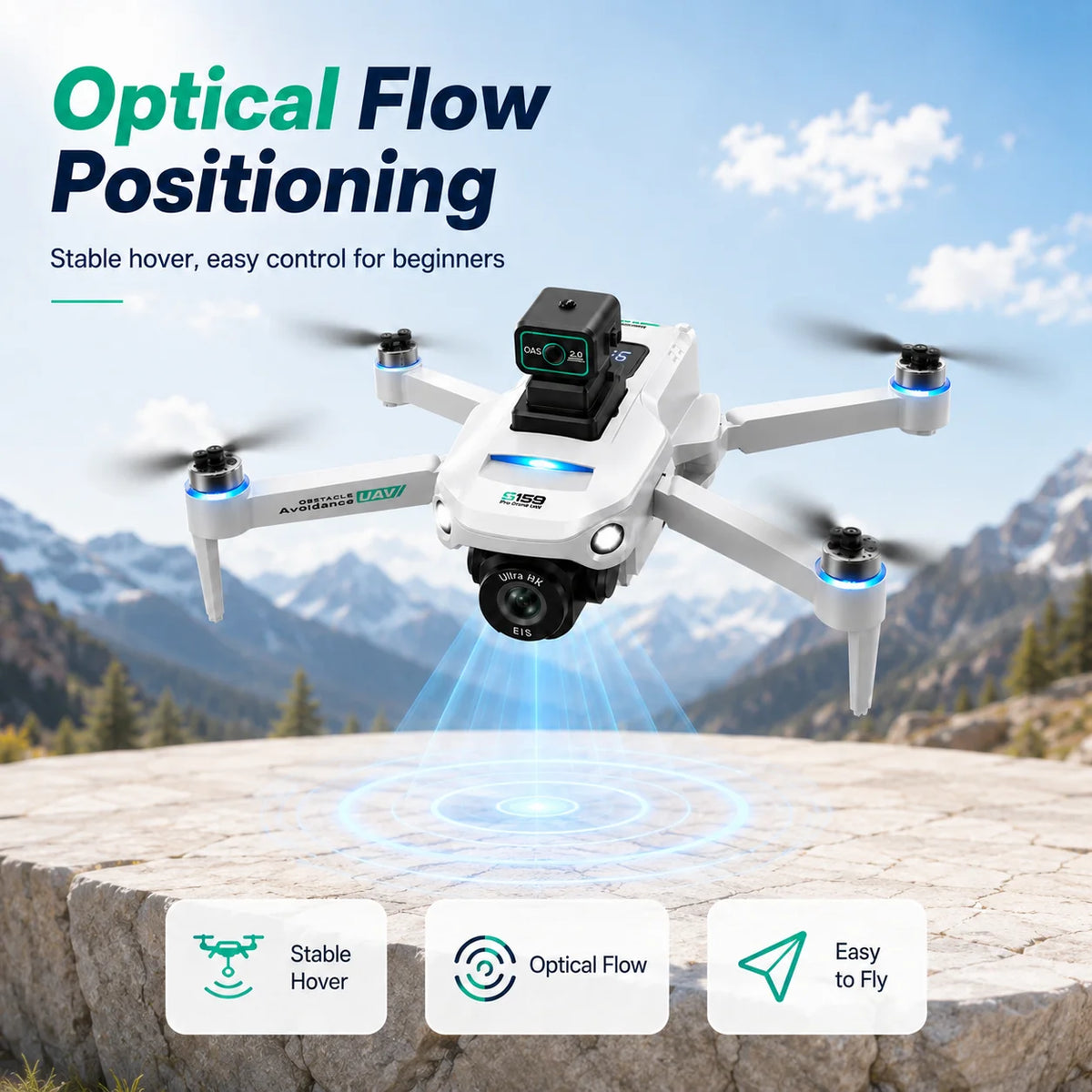 ZNLYRION S159 Brushless GPS Drone with 8K Camera  5G FPV Optical Flow Hover and 20Mins Flight Time