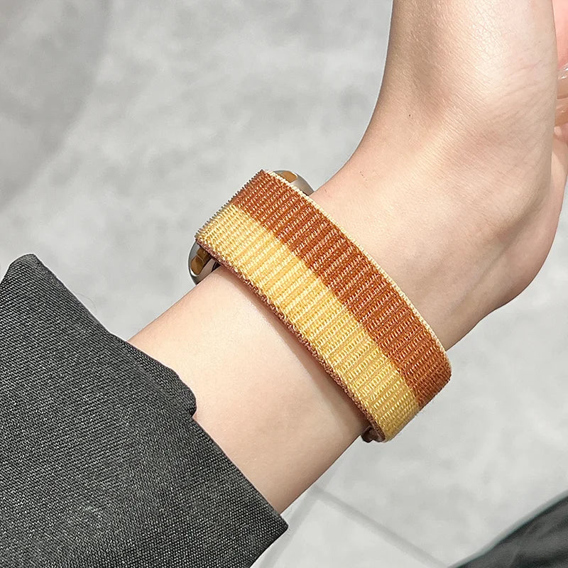 Nylon Loop Strap for Apple Watch Band 46mm 40 44 45mm 41mm  Breathable Bracelet for IWatch Series 11 10 9 8 7 Ultra3 2 49mm band