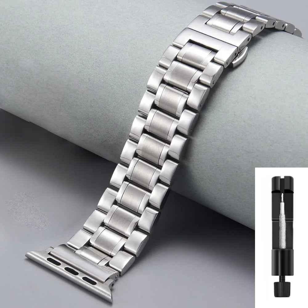 Stainless Steel Strap For Apple Watch Band Series 12/11/10/9/8/7/6/5/SE 3 Metal Bracelet For iWatch Ultra 4 49mm 45mm 44mm 46mm