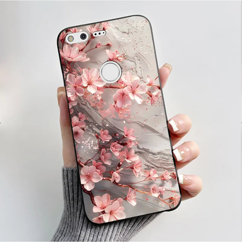 For Google Pixel XL Case Luxury Fashion Butterfly Flowers Black Soft TPU Silicone Back Cover For Google Pixel 1 1XL Phone Cases