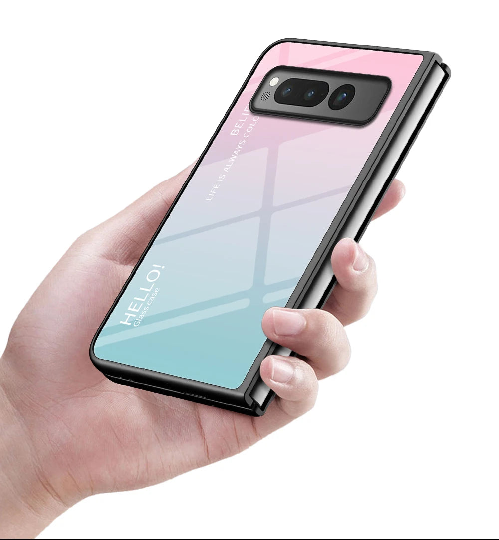 Google Pixel Fold gradient pattern glass phone case