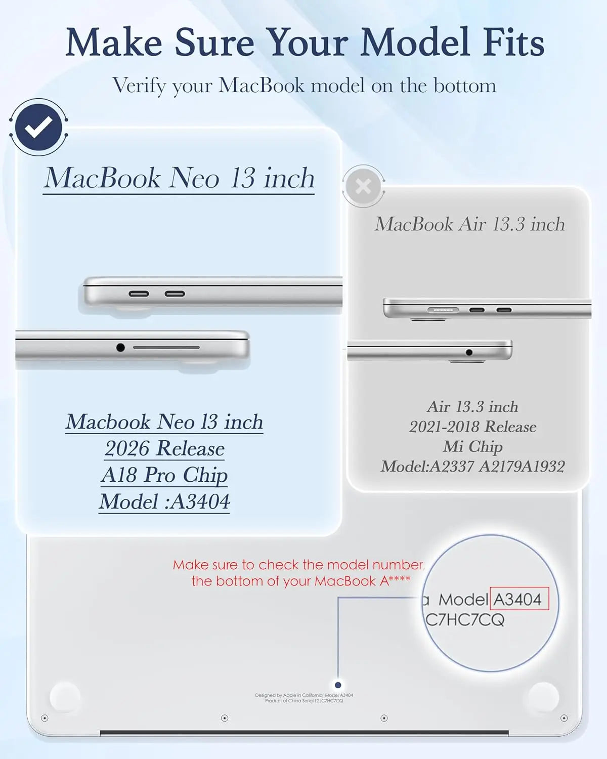 Case For MacBook Neo 13 Inch A3404 (2026 Release) - Protective Ultra-Thin High Transparency Snap On Cover For A18 Pro Chip