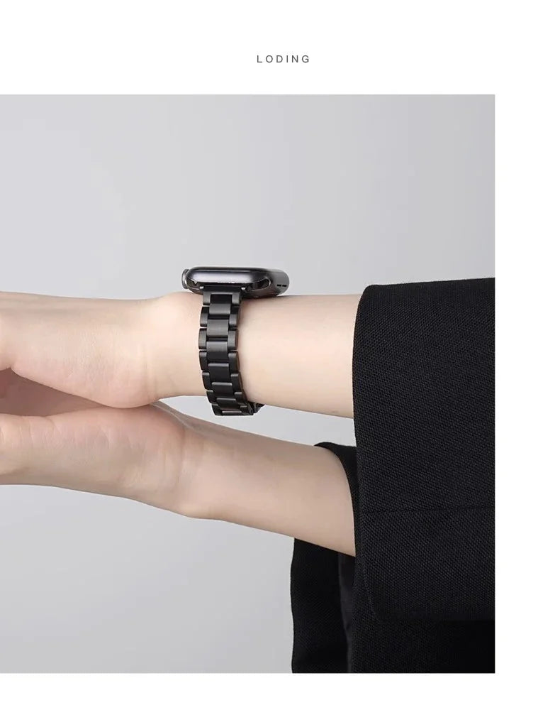 Stainless Steel Strap for Apple Watch Ultra 2 49mm 45mm 44 42mm 38 40 41mm Steel Watch Strap for IWatch Series 9 8 7 6 5 4 Se 3