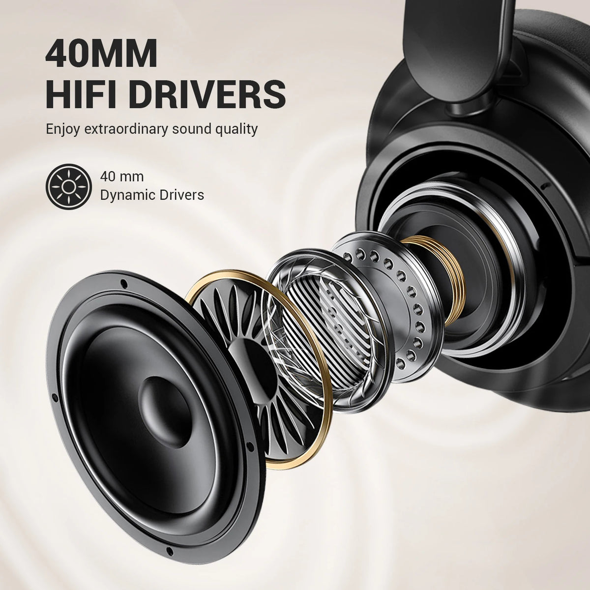Oneodio EKSA V16 Wireless Headphones Bluetooth 5.3 Over Ear Headset With Mic Bass/Pop Mode Hi-Res HiFi Wired Headphones 90H APP