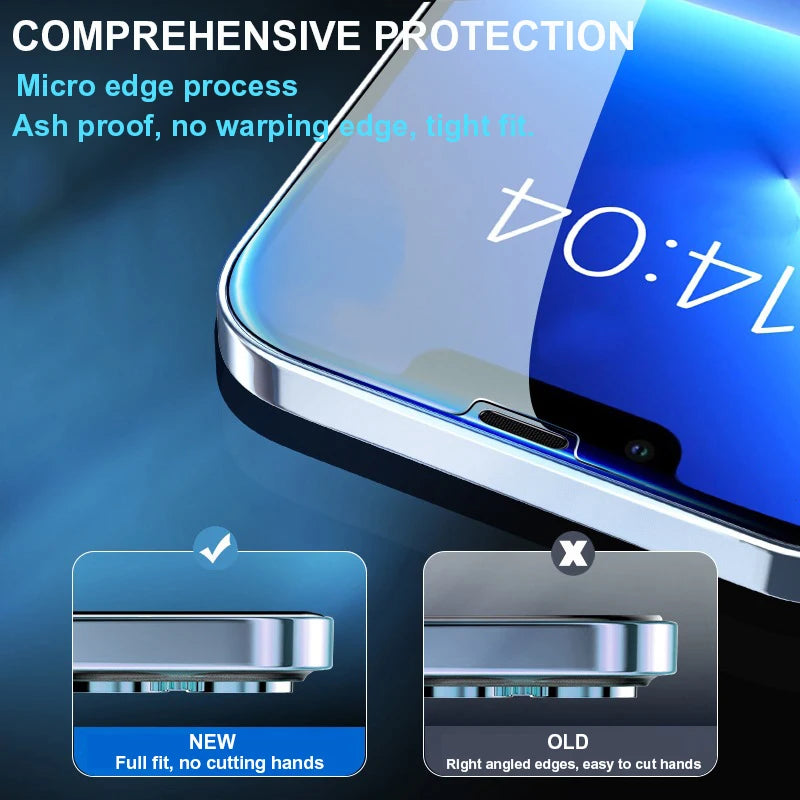 5pcs Tempered Glass for iPhone 17 16 15 14 13 12 Pro Max Screen Protector for iPhone 12Mini 13Mini 14 Plus 14Pro Glass 16Pro Max