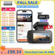 【New】70mai Dash Cam 4K A900 Dual True 4K&HDR Supercapacitor GPS Fatigue Alert Voice Control 4G LTE Wi-Fi 6 Car DVR 70mai A900