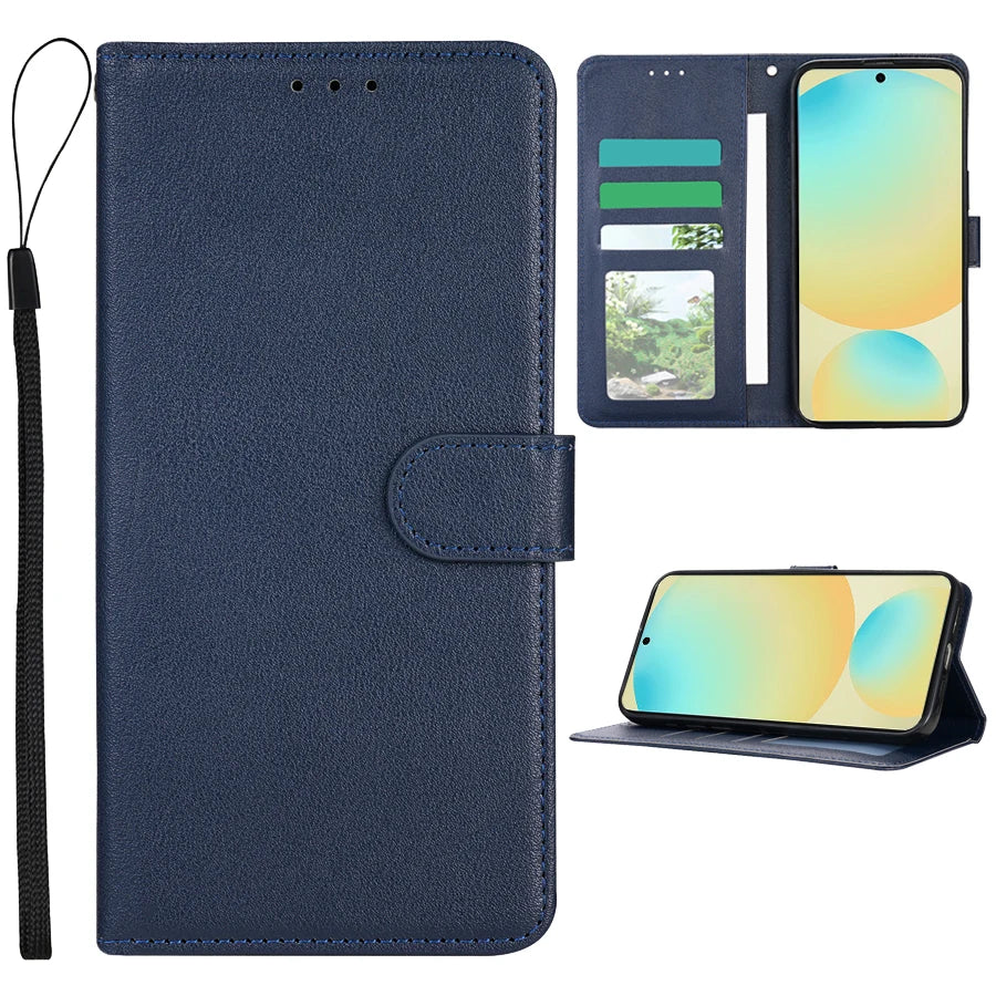 Wallet With Card Slot Magnetic Flip Leather Case For Samsung Galaxy S25 FE S24 Ultra S23 S22 S21 S20 FE S10 Plus S9 Card Bag