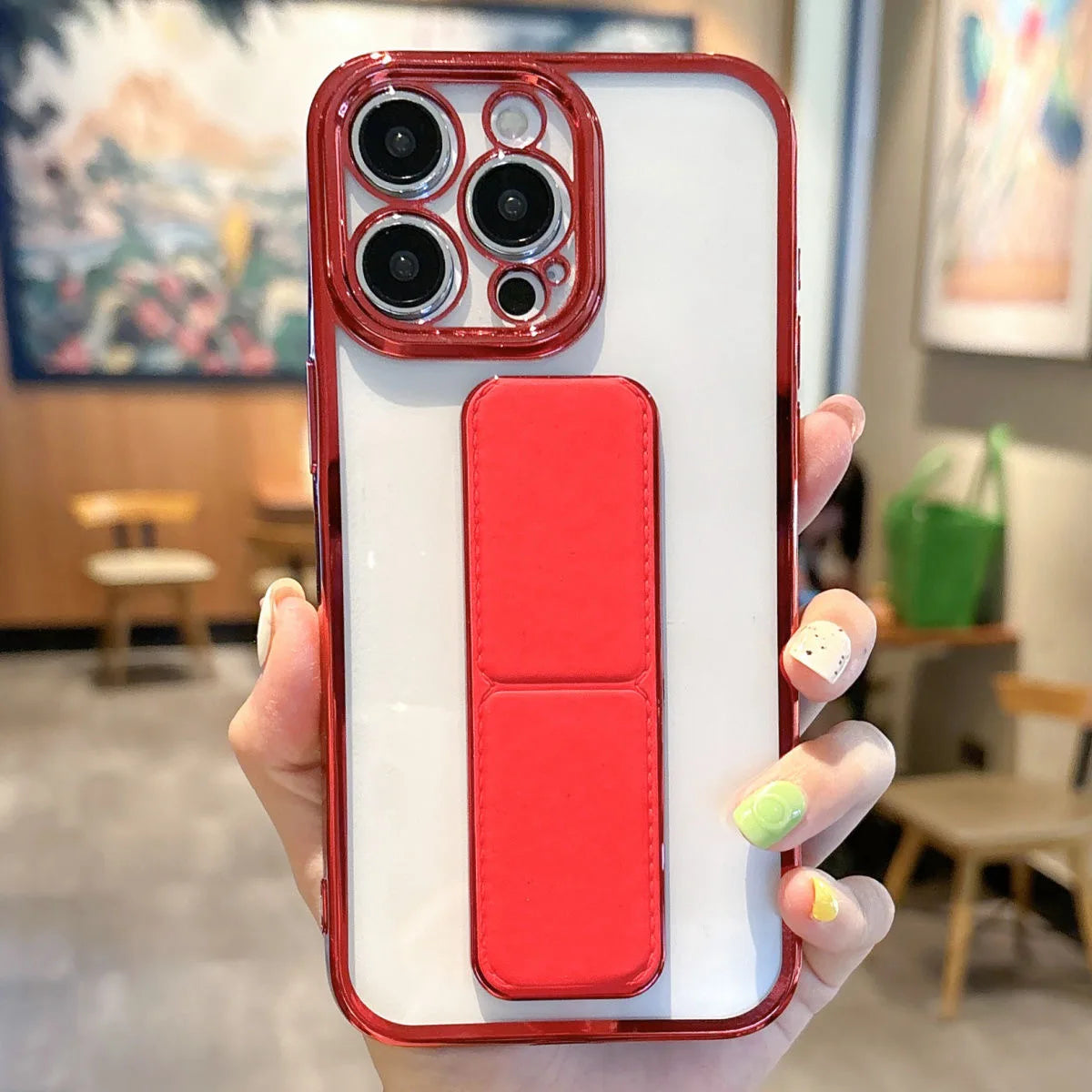For iPhone 16 15 14 13 Pro Max Case Wrist Strap Magnetic Stand Kickstand Silicone Soft Protective Case for iPhone 17 Air Support