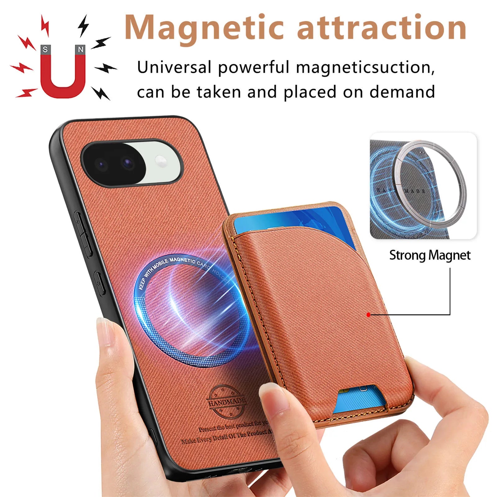 2 in 1 Detachable Cards Solt Wallet Stand Leather Case for Google Pixel 11 Pro XL 10A 9A Shockproof for Magsafe Slim Fit Cover