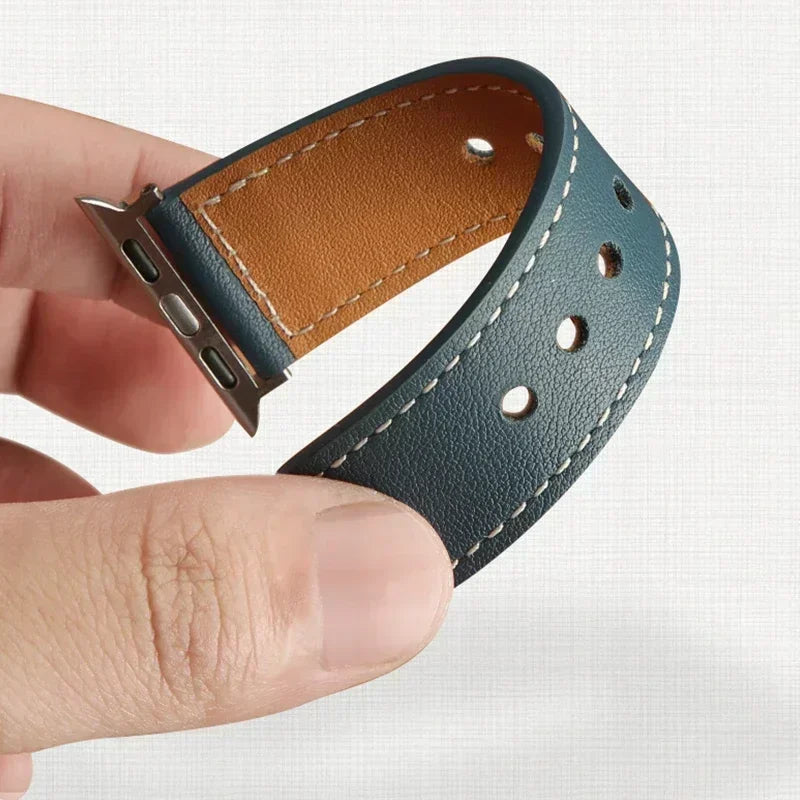 Leather band For Apple watch straps 41mm/45mm 42mm 46mm 40-44mm sport loop bracelet iWatch series 10 9 8 7 4 5 6 se Ultra 2 49mm