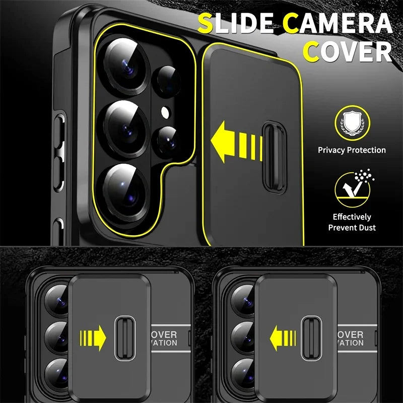 Slide Camera Protection Armor Phone Case For Samsung Galaxy S26 Ultra S 26 Plus S26Ultra 5G Car Magnetic Holder Metal Ring Cover