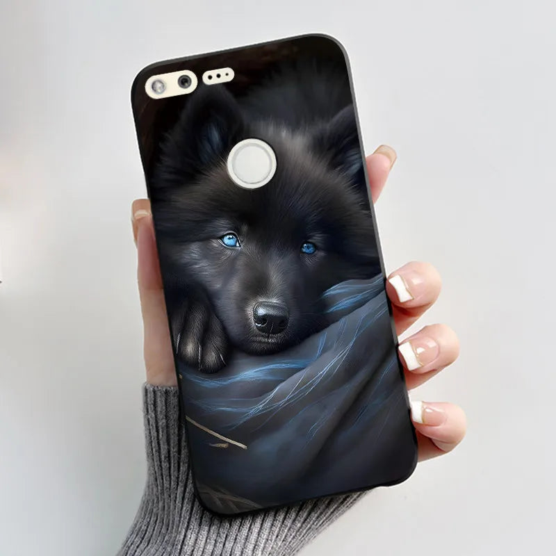 Luxury Cute Love Rabbit Cartoon Funny Case For Google Pixel XL Pixel1 1 XL Black Silicone Soft Phone Case Protective Back Cover