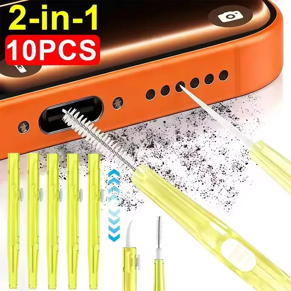1-12PCS Double-end Adjustable Phone Speaker Cleaning Brush for Earphone Earbuds Cleaner Kit for iPhone Samsung Keyboard Brushes