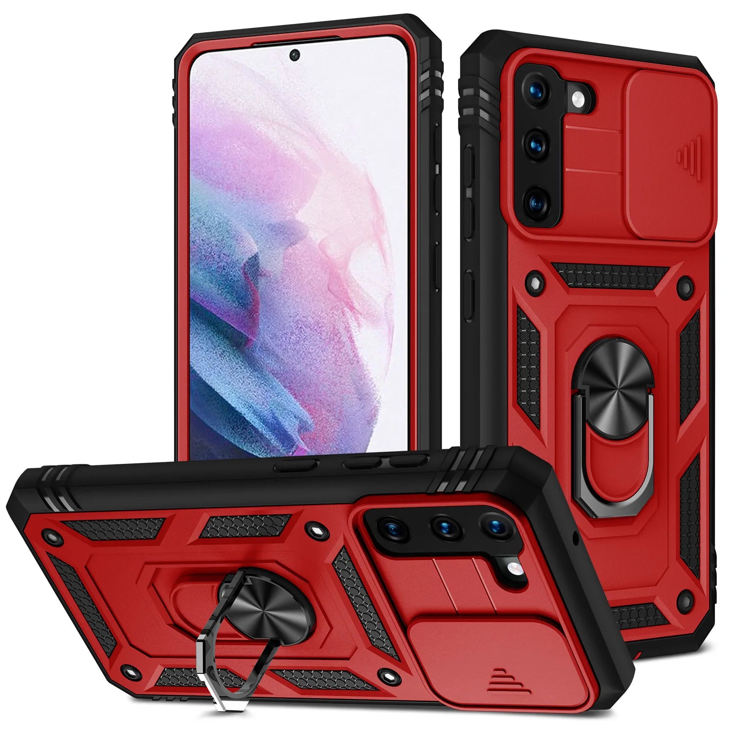 Case For Samsung S22 S21 S20 FE  Ultra Plus A53 A33 A22 A52S A52 A32 5G Heavy Duty with Camera 360 Degree Kickstand Cover