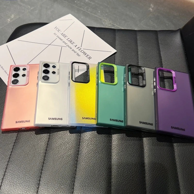 Matte Laser Case Samsung Galaxy S26 S25 S24 Ultra S23 S22 S21 Plus S20 FE Note 20 A54 A34 A14 A73 A53 A52 A71 Shockproof Cover