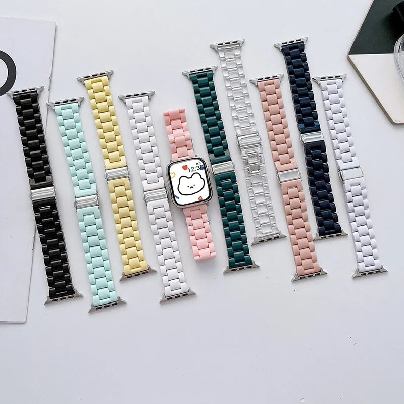 Watch strap+Case+glass For apple watch band 44mm 40mm 38/42mm Candy bracelet iwatch ultra2 49mm serie 9 8 7 6 5 4 3 Se 41mm/45mm