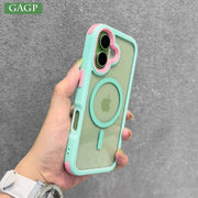 For Magsafe Case for iPhone 17Pro 17 13 12 11 Pro Max 16 15 14 Plus Anti-Slip 3 in 1 Wireless Charging Clear Armor PC TPU Cover