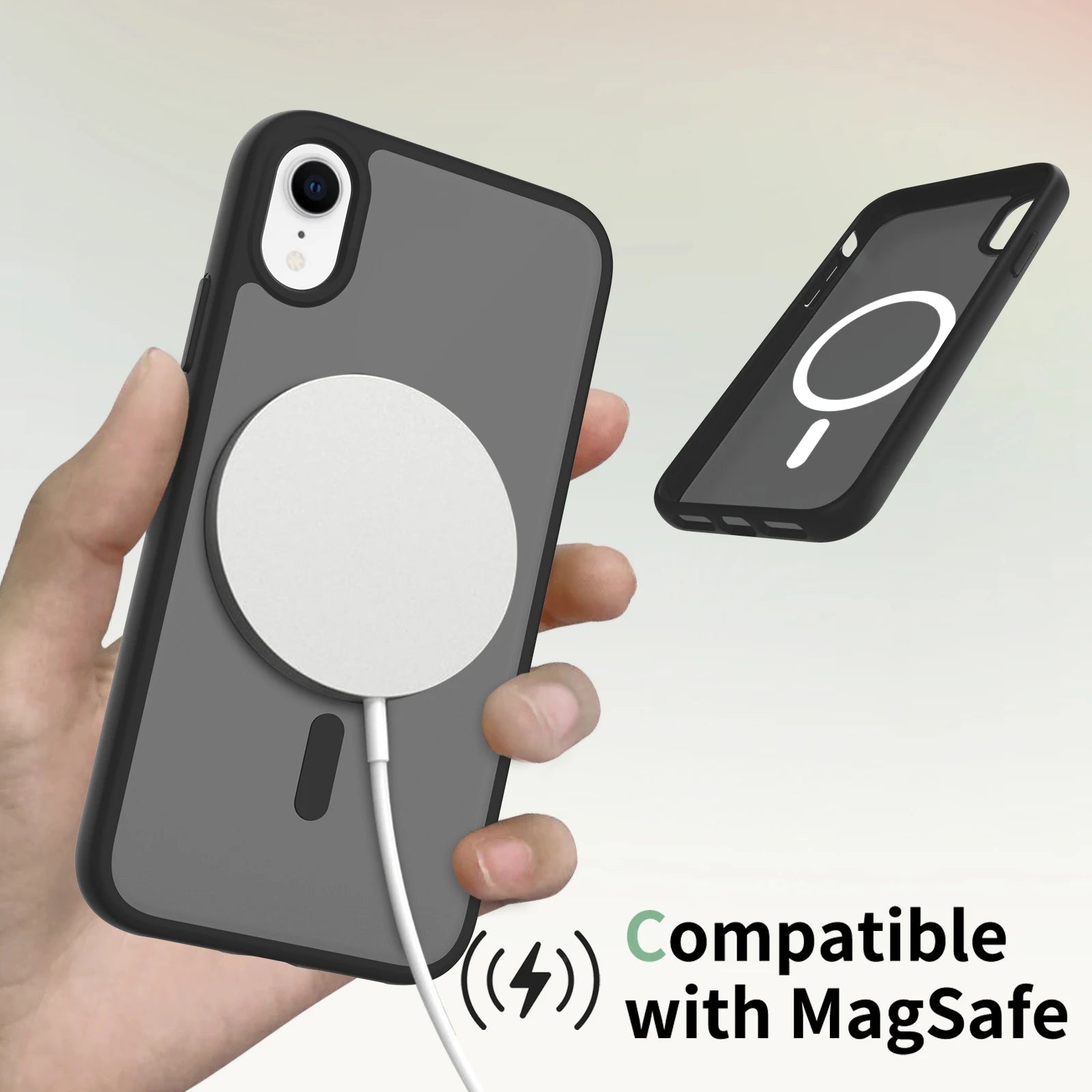 For iPhone XR 6.1 Inch Matte Magnetic Case, Compatible with MagSafe Drop Protection Slim Translucent Cover For iPhone 11