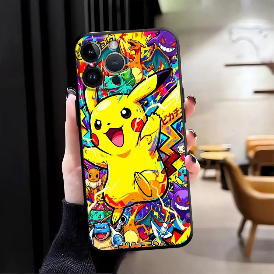 Hot Anime Pokemon Funda Phone Cover Phone Case for Apple iPhone Air XR XS MAX 12 17 Pro Max 15 Pro 7 8 14 11 13 16