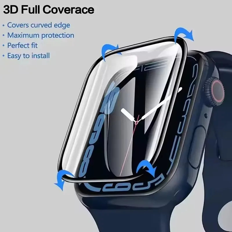 5Pcs Protector Film For Apple Watch 46mm 42mm 40mm 41mm 45mm Curved Screen Protectors iWatch Series11 10 9 8 7 6 5 SE Ultra 49mm