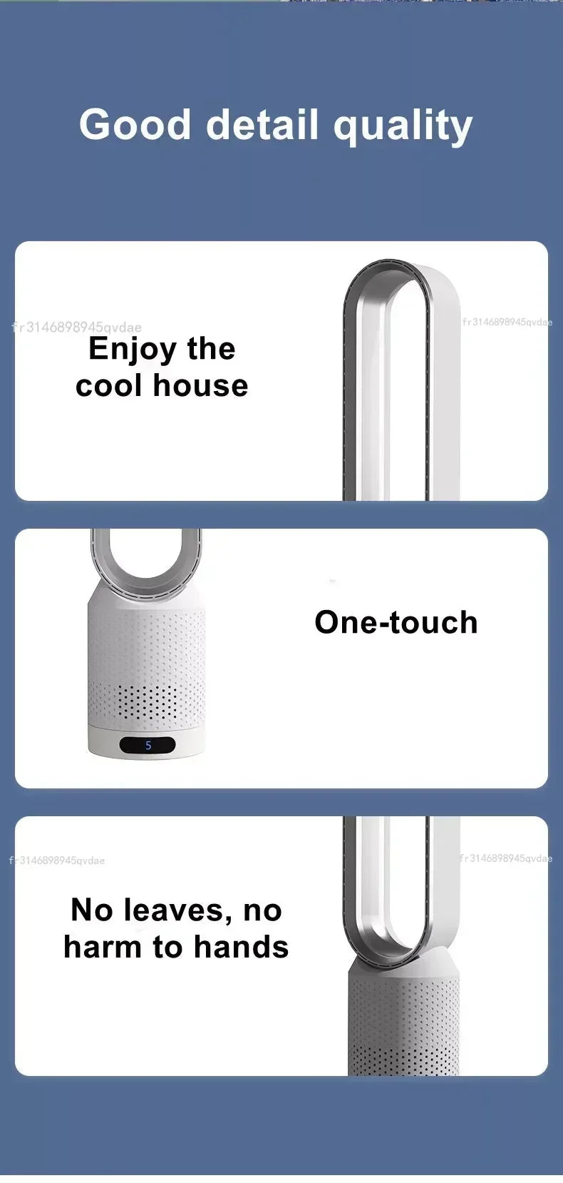 2026 Space Saving Bladeless Tower Fan Energy Saving Air Purifier Circulator Ultra Quiet Fan for Home Dorm Office