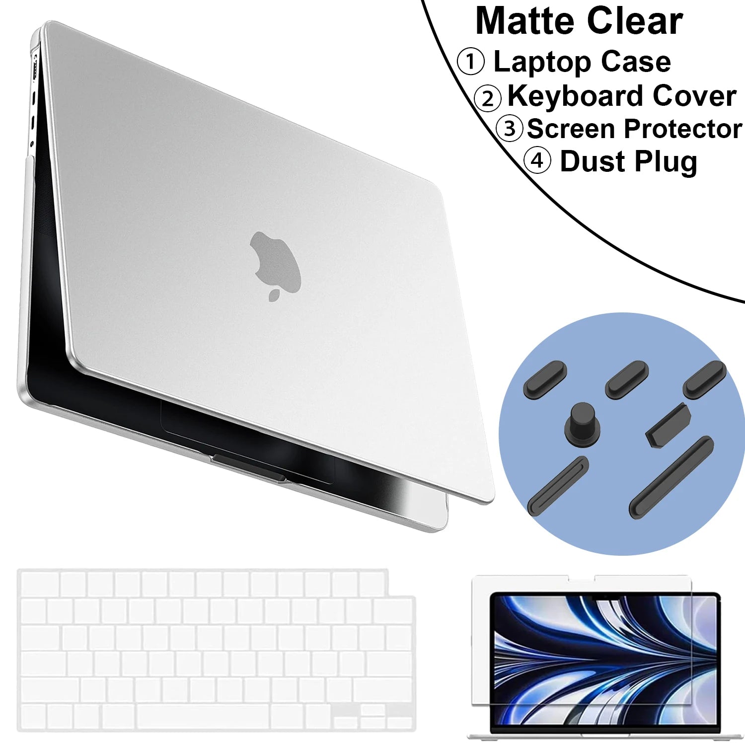 Matte Laptop Case For MacBook Air 13.6 inch Case M5 M4 M3 M2 2026-2022 Release Model A3240 A3113 A2681,For MacBook Accessories