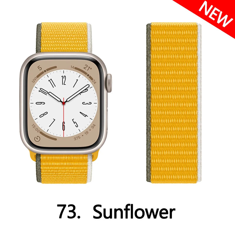 Nylon loop Correa For Apple Watch Bands 45mm 44mm 46mm 40mm 49mm 41mm 42mm Bracelet iWatch Series 12 11 Se 7 8 9 10 ultra 3 4