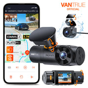 Vantrue N4S DashCam 3 Channel WiFi STARVIS 2 2.7K+1440P+1440 Waterproof Rear Camera HDR IR Night Vision GPS 24h Packing Mode