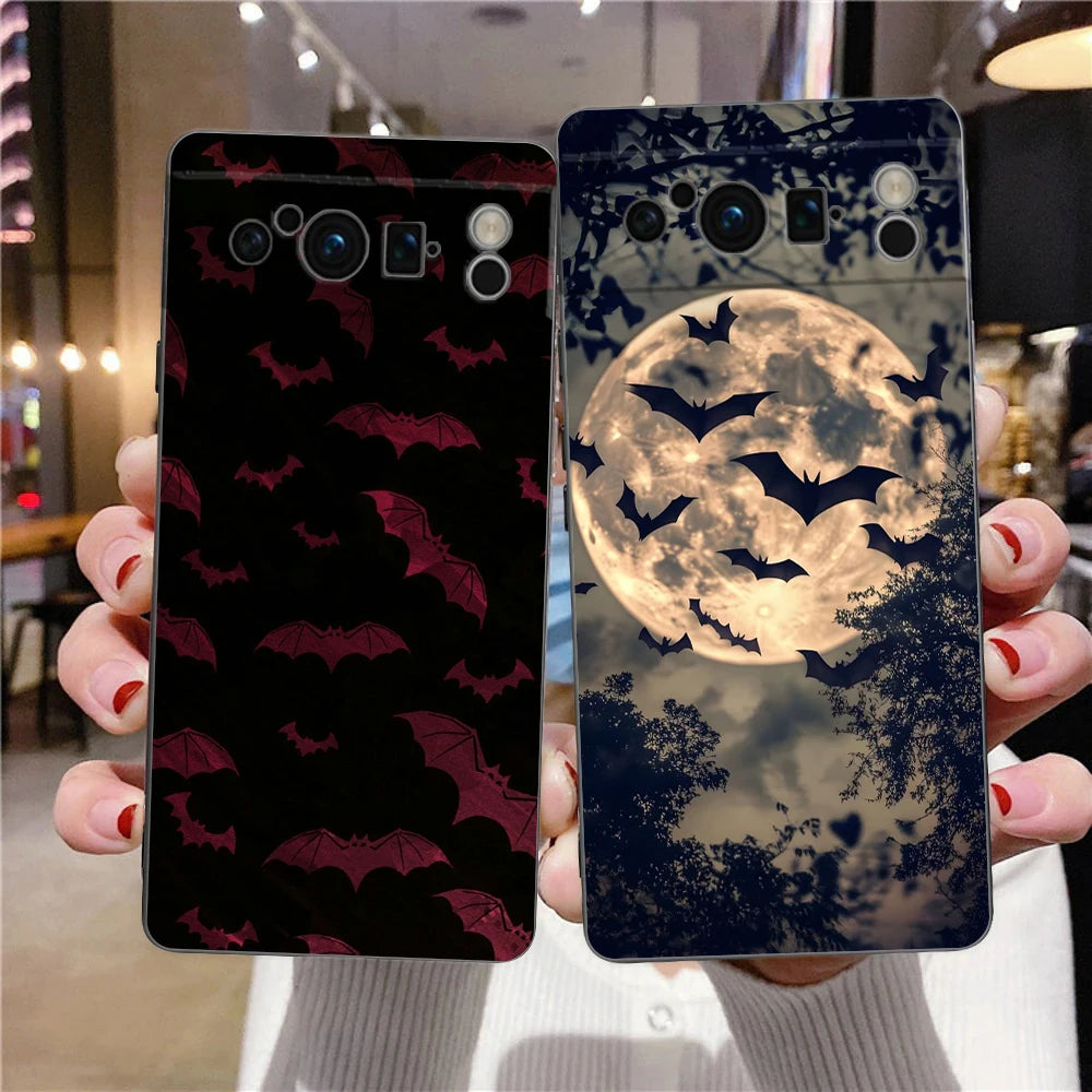 Goth Vampire Bat animal Phone Case For Google Pixel 10A 10 9 8 7 6 Pro XL 9A 8A 6A 7A 5G Soft Shockproof TPU Black Cover