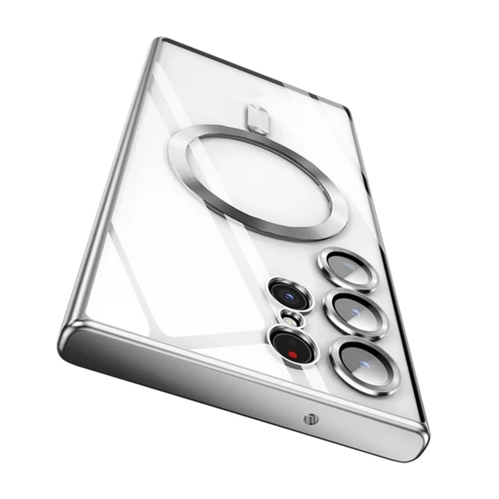 Luxury Wireless Magnetic Plating Cases For Magsafe Case Samsung Galaxy S25 S23 S24 Ultra S21 Fe S22 Lens Protective Cover
