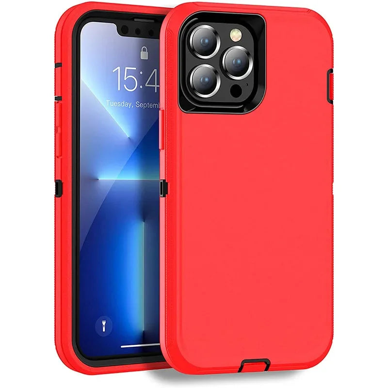Rugged Armor OTT Defender Phone Case For IPhone 17Air 16E 15 14Plus 13 12 Pro Max Shockproof Protection Cover With Belt Clip Box