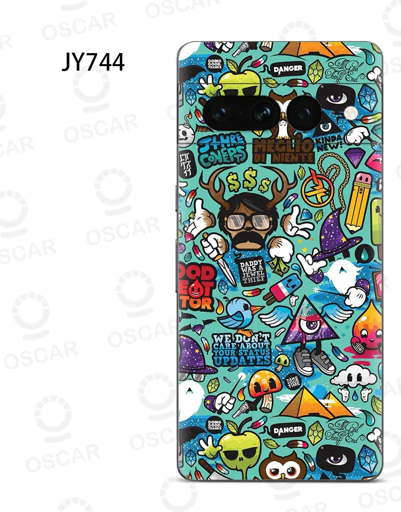 Colorful Decal Skin for Google Pixel 8 7 6 Pro 6A Back Screen Protector Film Cover Ultra Thin 3M Wrap Modified Case Sticker