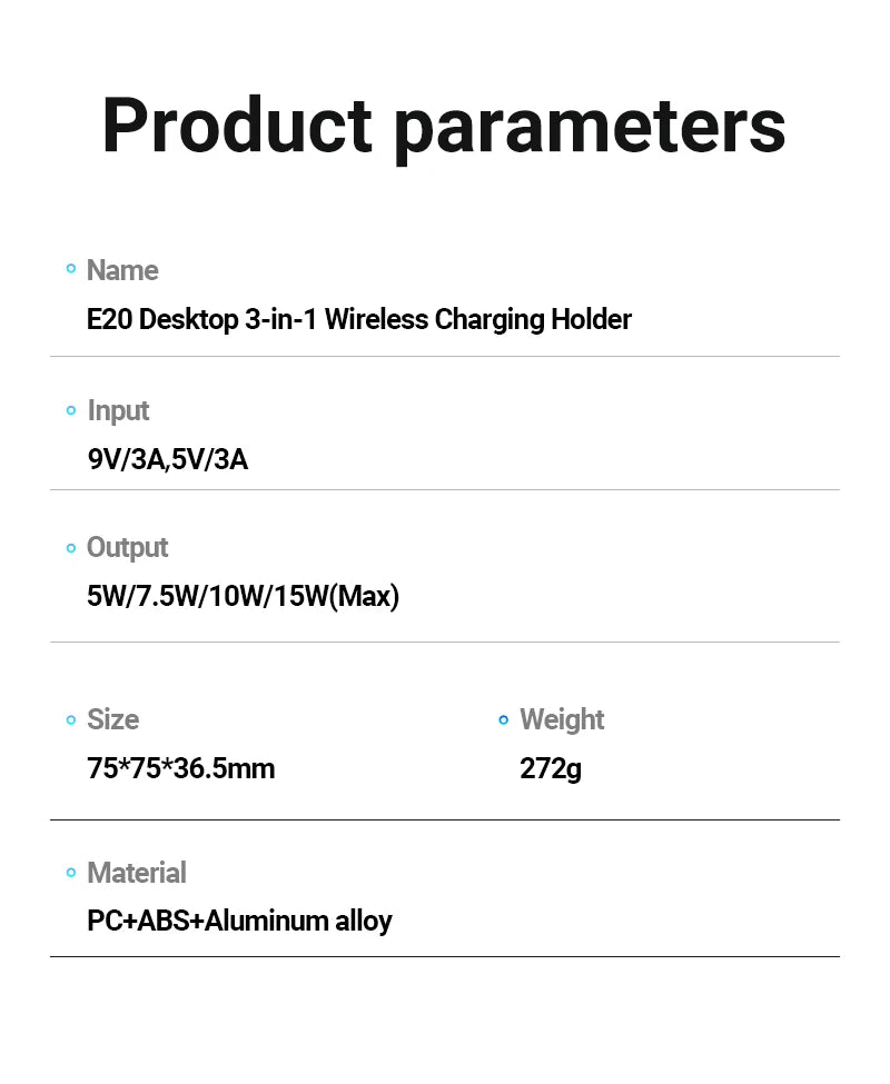 ACEFAST Aluminum Alloy 15W Wireless Magnetic Wireless Charging Holder For iPhone 16/15/14 Foldable 3 in 1 Charging Dock Station