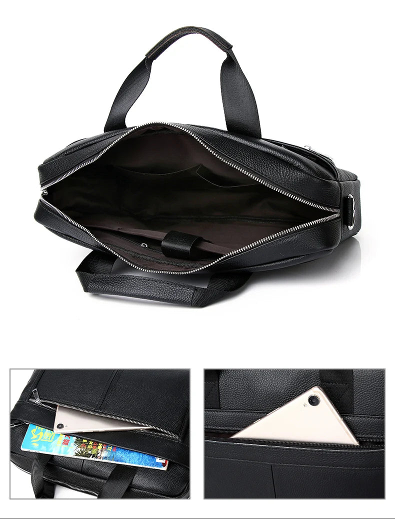 SCHLATUM Genuine Leather Briefcases Hard For Men Luxury Handbags Laptop Briefcase Bags 15 Inch Office Bussiness Computer Bag