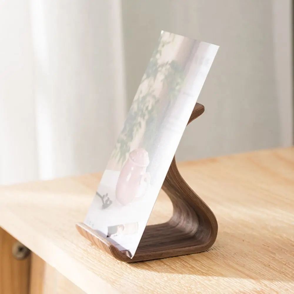 Creative Wood Mobile Phone Holder Portable Elegant Tablet Holder Crafts Durable Wooden Phone Bracket Tabletop Decoration