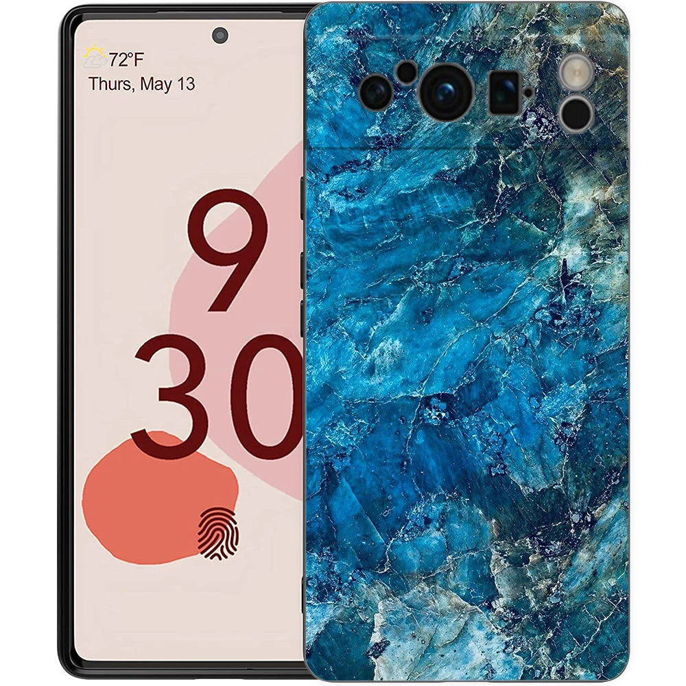 Marble Stone Phone Case For Google Pixel 10A 10 9 8 7 6 Pro XL 9A 8A 6A 7A 5G Soft Shockproof TPU Black Cover