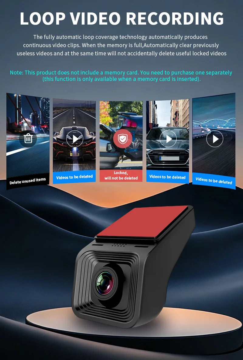 ADAS USB Car DVR Dash Cam 1080P HD for Android Navigation 170° Wide Angle ADAS Intelligent Assistance Driving Recorder