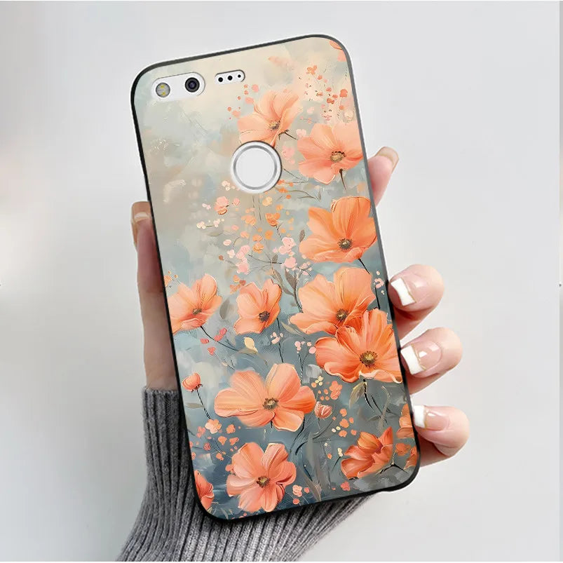 For Google Pixel XL Case Luxury Fashion Butterfly Flowers Black Soft TPU Silicone Back Cover For Google Pixel 1 1XL Phone Cases