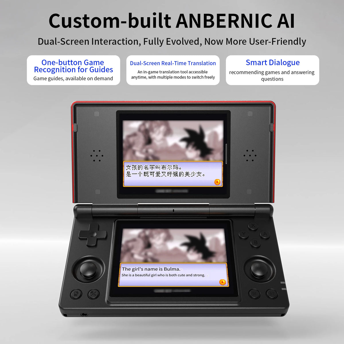 ANBERNIC RG DS Handheld Game Console RK3568 64-bit 4" IPS Multi-touch Screen Android 4000mAh Dual-screen Flip Video Games Player