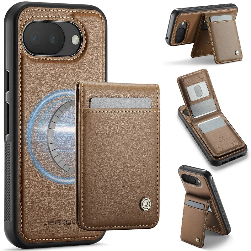 2 In 1 Detachable Leather Flip Wallet Phone Case for Google Pixel 11 Pro 10 10A  XL 9A 9 Kickstand Cards Holder Cover Hoesje Bag