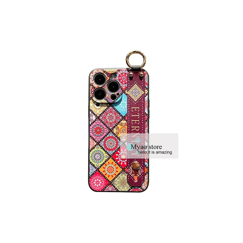 Wrist Strap Case For Samsung Galaxy S25 S24 Ultra S23 FE S22 S20 S21 Plus Wristband Phone Cover Kickstand Holder