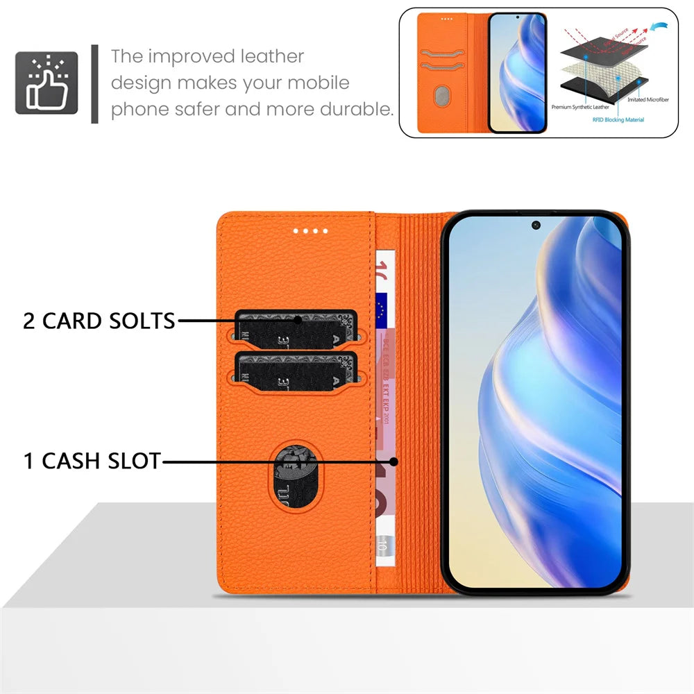 Flip Leather Phone Case for Google Pixel 6 7 8 9 Pro XL Pixel 9A 8A 7A 6A Matte Wallet Case for Pixel 5A 5XL Card Holder Cover