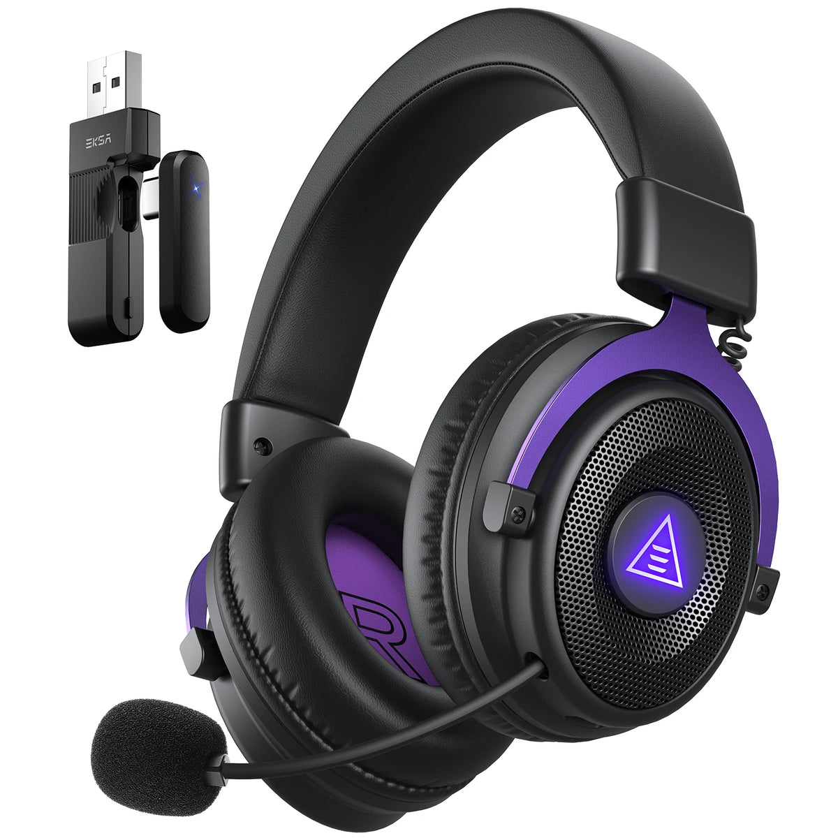 Oneodio EKSA E900 WT 2.4G Wireless Gaming Headset Tri-Mode Over Ear Bluetooth Headphones Gamer With Mic RGB For PC PS4 PS5 80Hr