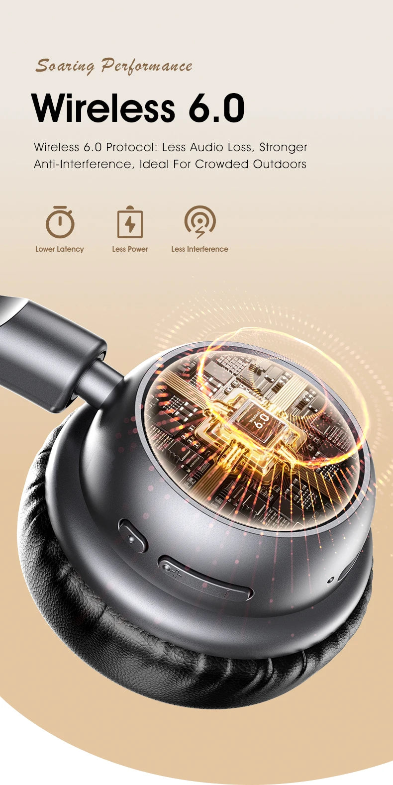 Acer Ohr645 New Over-Ear Wireless Headphones with Surround Sound, High-Quality Sound Effect, Rotatable Adjustment Design, Long Standby Time, Suitable for Sports and Other Occasions for Immersive Music Enjoyment