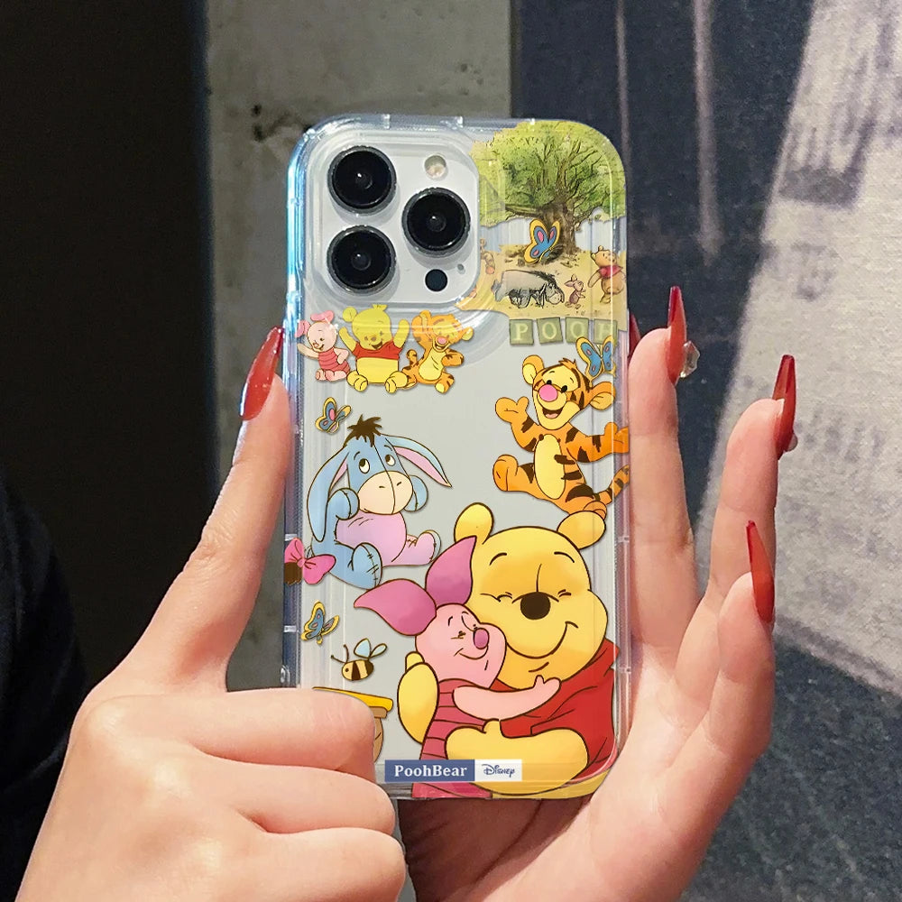 Comics Winnies Poohs Phone Case for Apple iPhone 17 Air 16 15 14 Plus 13 12 11 Pro Max Airbag Anti Drop Cover